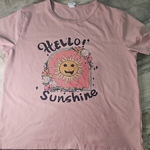 SHEIN Pink 'Hello Sunshine' Kids Tee